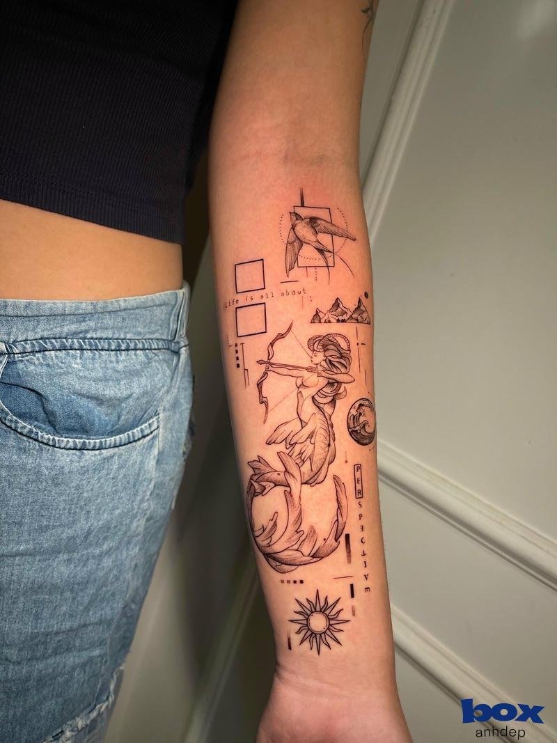 Hình xăm cánh tay nữ gu mạnh