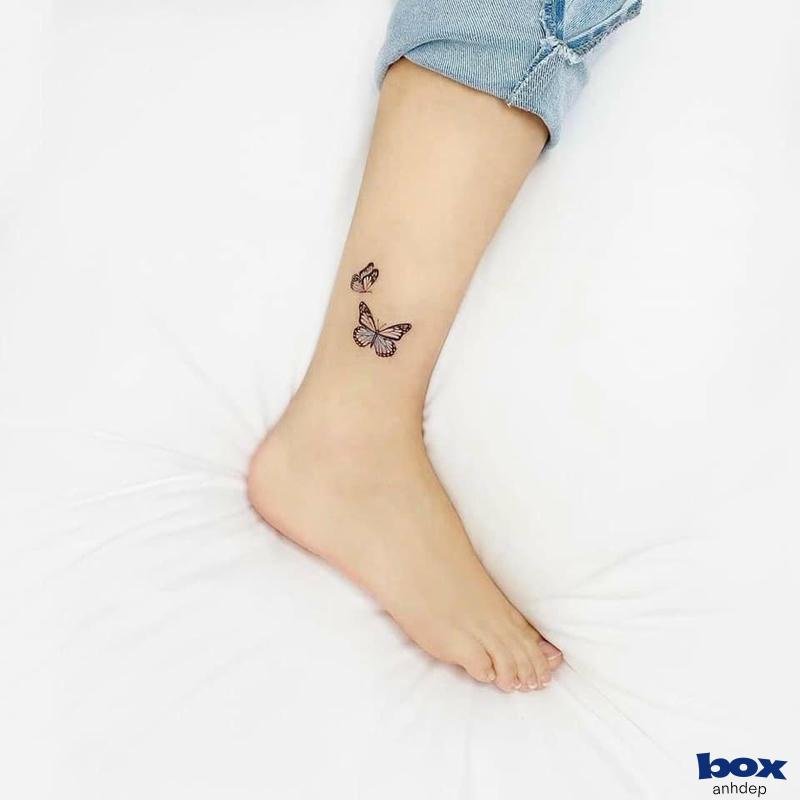 Hình xăm cổ chân cho nữ nhìn rất gọn