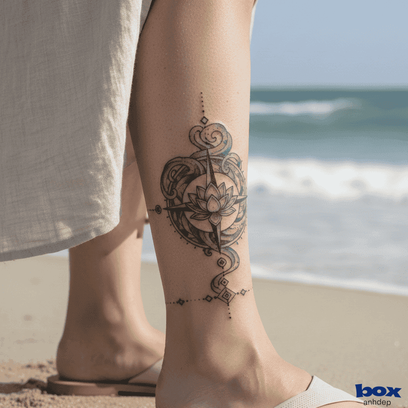 Hình xăm cổ chân nữ cực chất