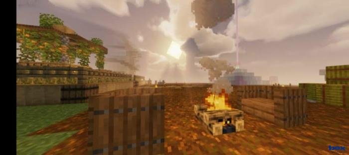 ảnh minecraft rực lửa chiến tranh