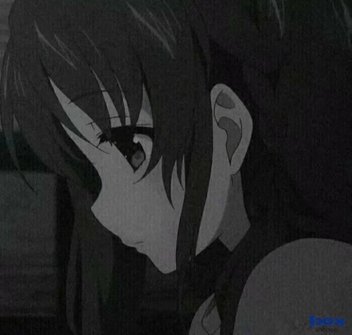 avatar nữ buồn đen trắng