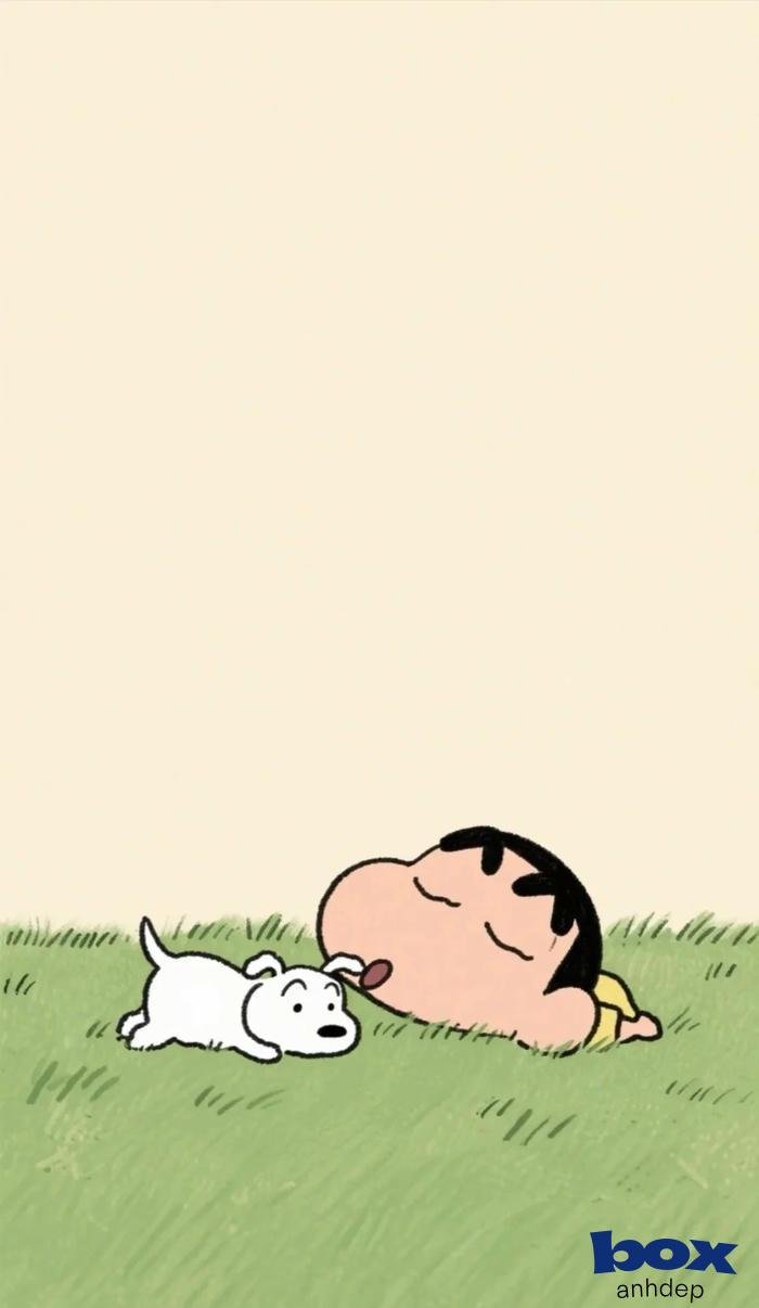 hình nền shin buồn ngủ cực kute