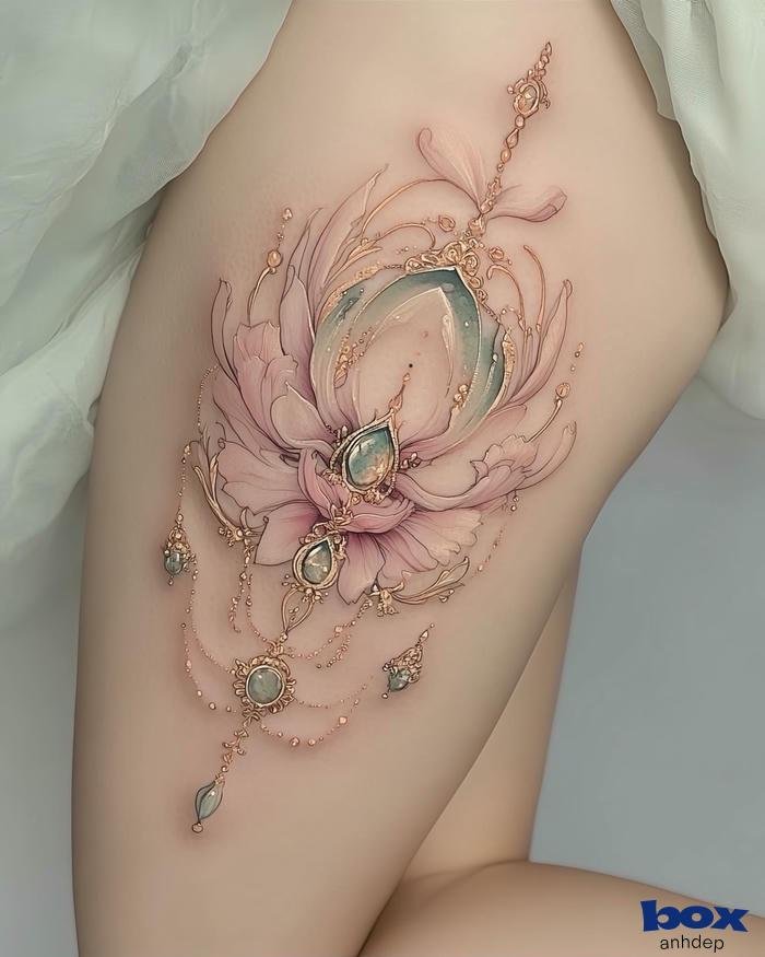 hình xăm bắp đùi nữ