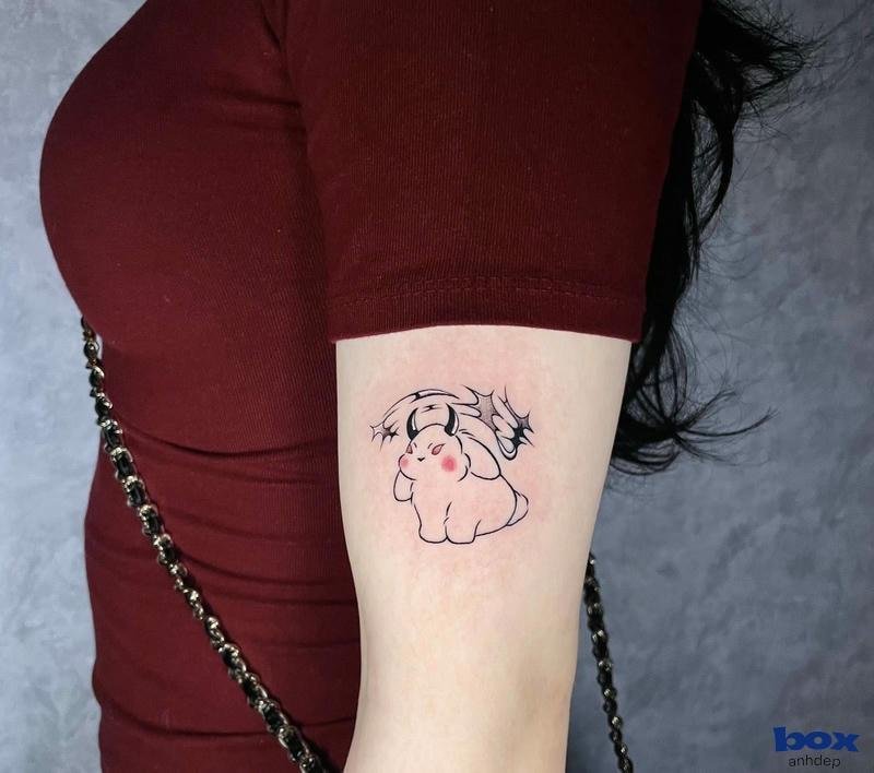 hình xăm bắp tay nữ thỏ