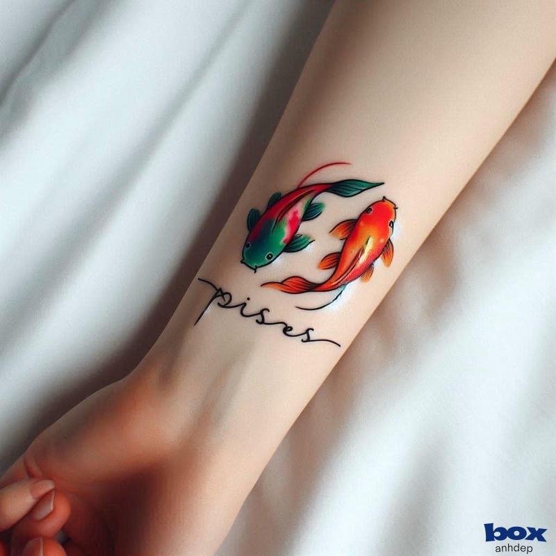 hình xăm cánh tay nữ hình cá