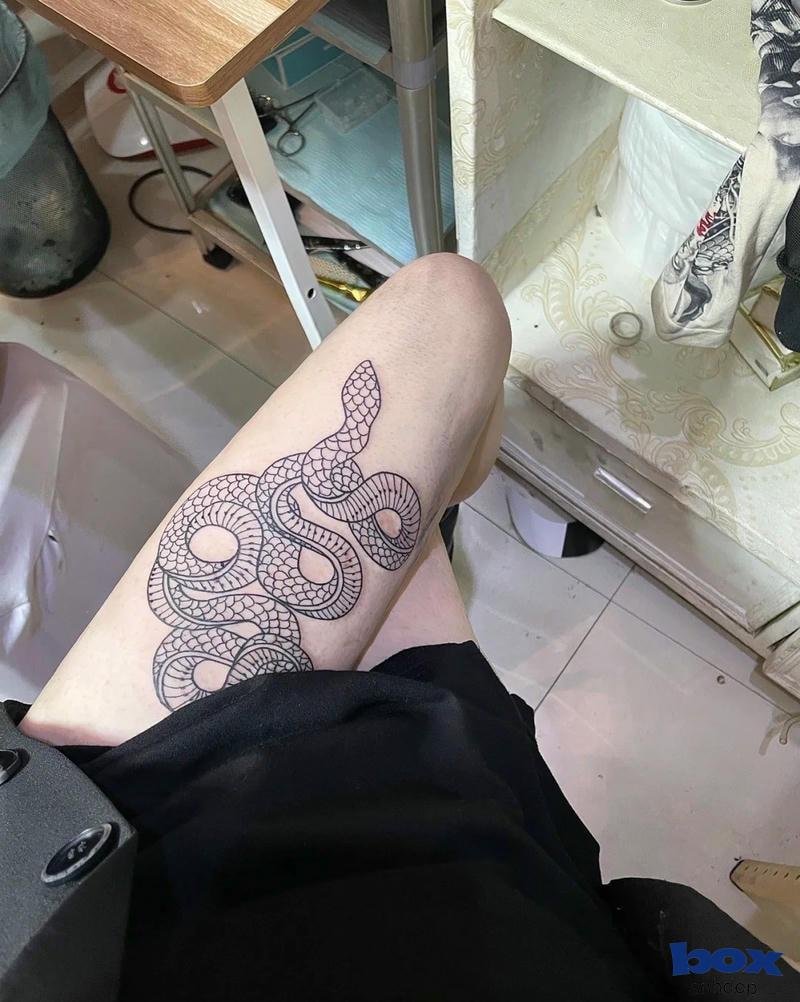 hình xăm chân nữ rắn