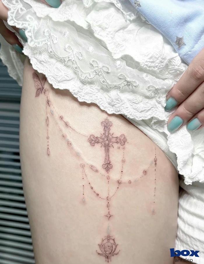 hình xăm đùi nữ full hd