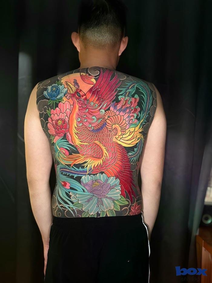 hình xăm lưng nam phượng hoàng