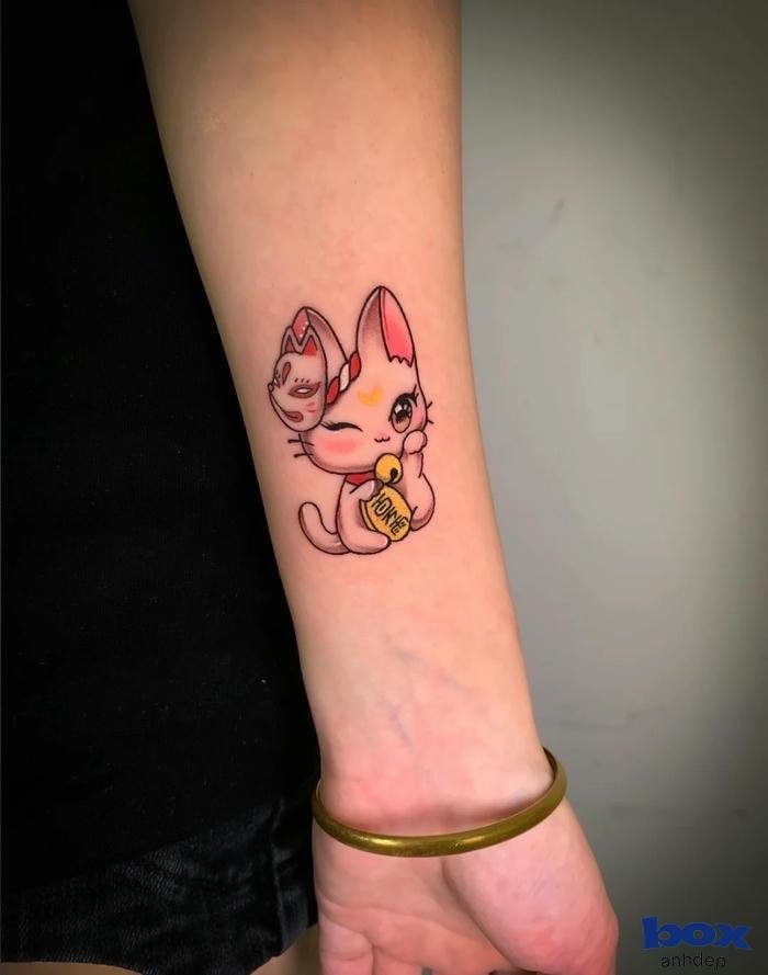 hình xăm may mắn tài lộc cho nữ mèo