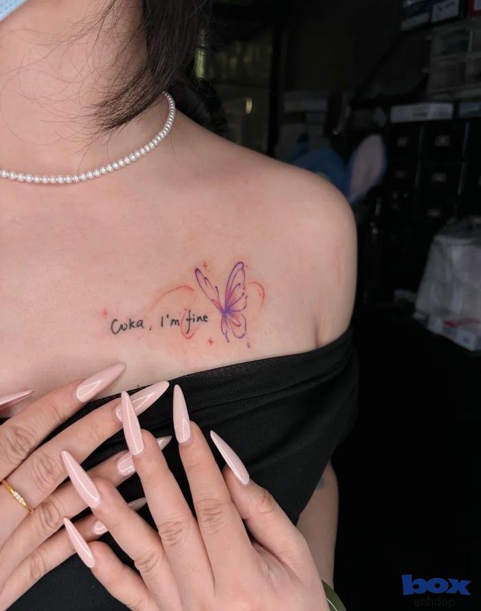 hình xăm may mắn tài lộc cho nữ ở ngực