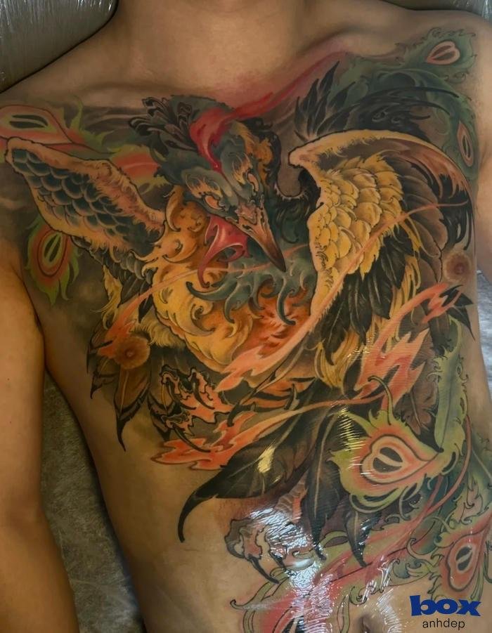hình xăm phượng hoàng cho nam mạnh mẽ