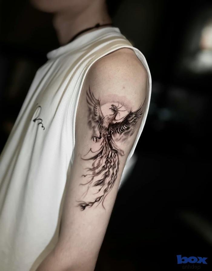 hình xăm phượng hoàng cho nam tính