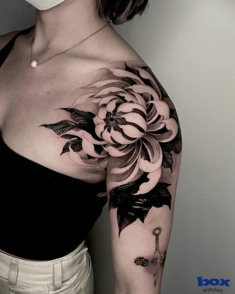 hình xăm vai nữ full