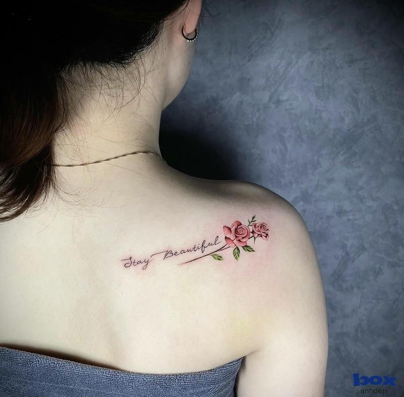 hình xăm vai nữ ở sau