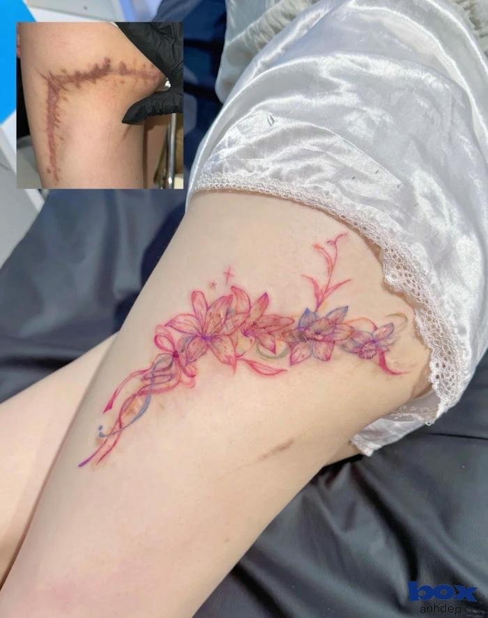 những hình xăm quyến rũ cho nữ dưới đùi